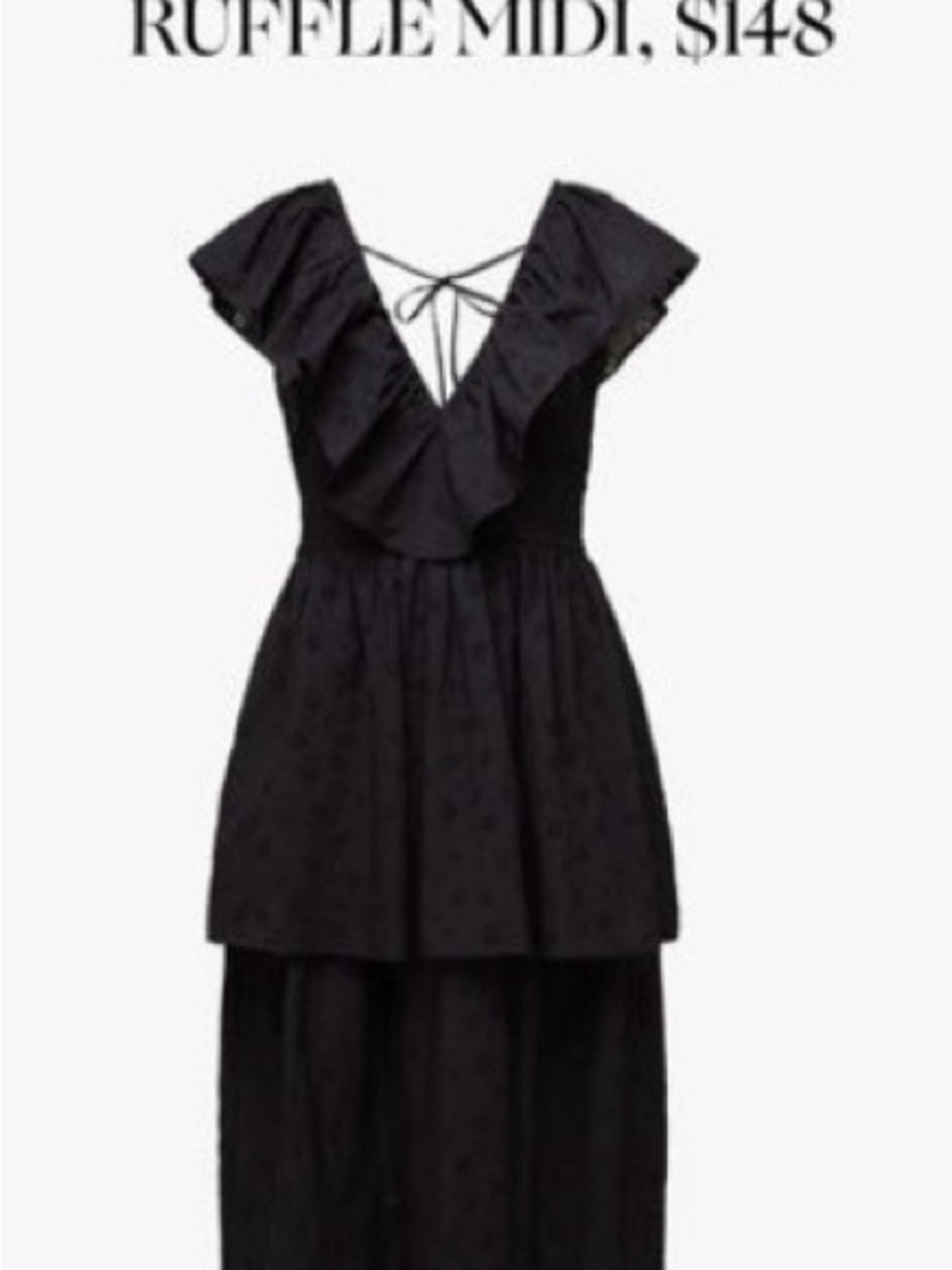 Eyelet Ruffle Midi Dress - Picture 3 of 5